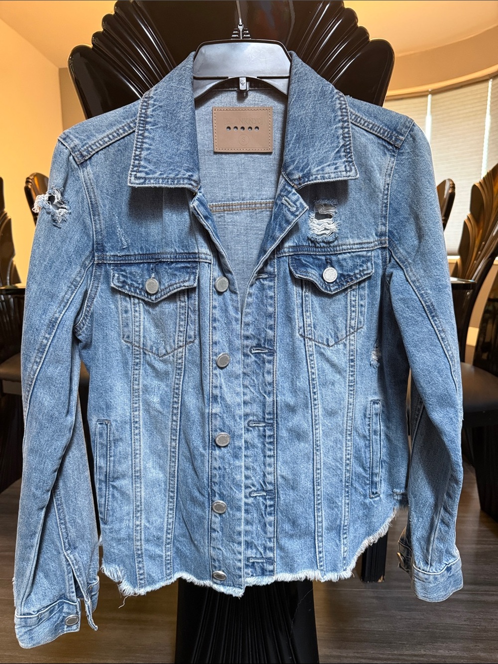 Blank NYC Light Blue Distressed Denim Jacket